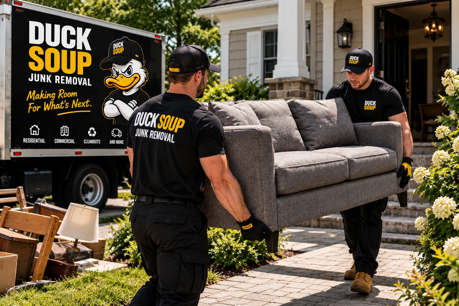 Duck Soup crew removing furniture from a Long Island home